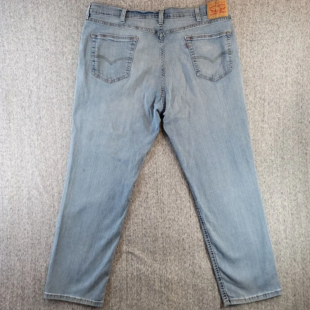 Levi's 541 Athletic Taper Jeans Men's 44x32 Light Wash Distressed Paint Stained